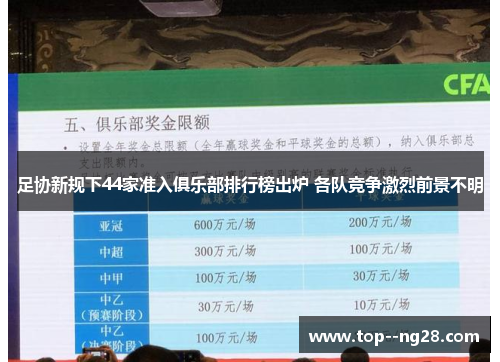 足协新规下44家准入俱乐部排行榜出炉 各队竞争激烈前景不明 足协新规下44家准入俱乐部排行榜出炉 各队竞争激烈前景不明